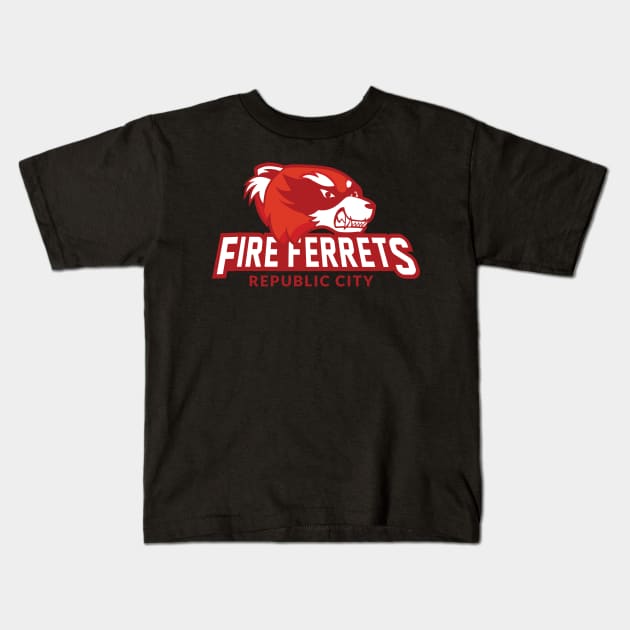 Republic City Fire Ferrets Kids T-Shirt by RachaelMakesShirts